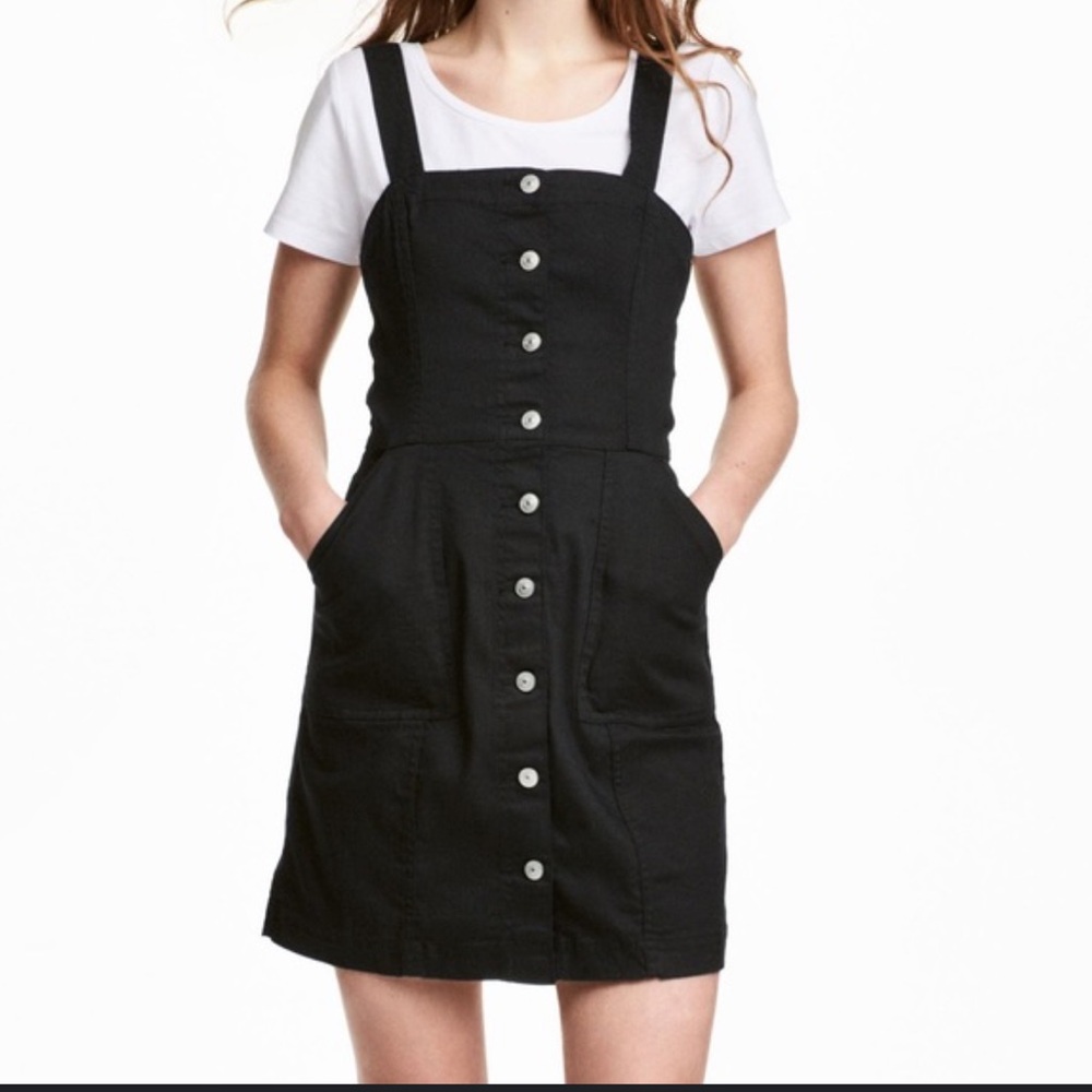 H&M‎ Divided black denim sleeveless dress size 2